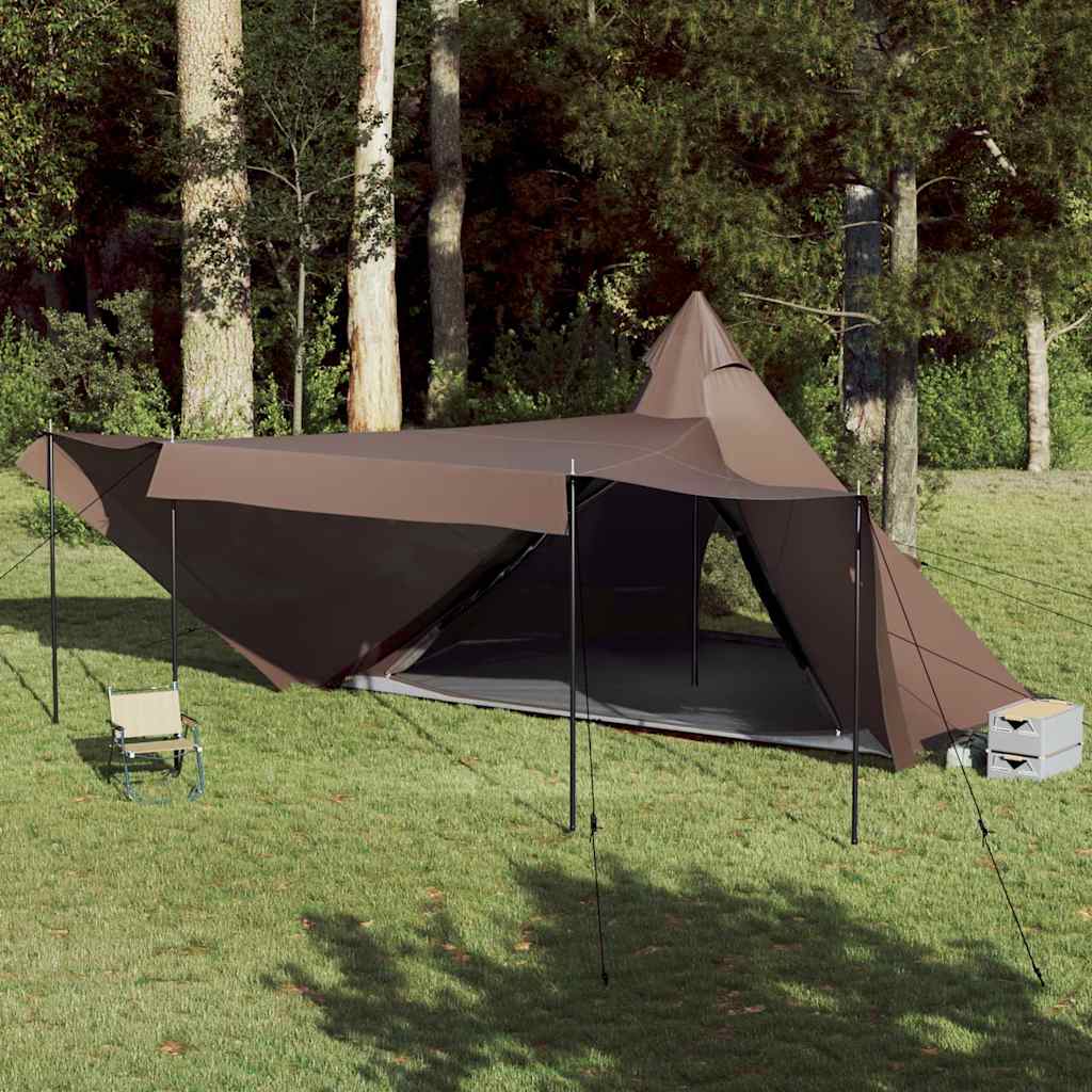 Tenda familiar tipi para 8 pessoas impermeável castanho