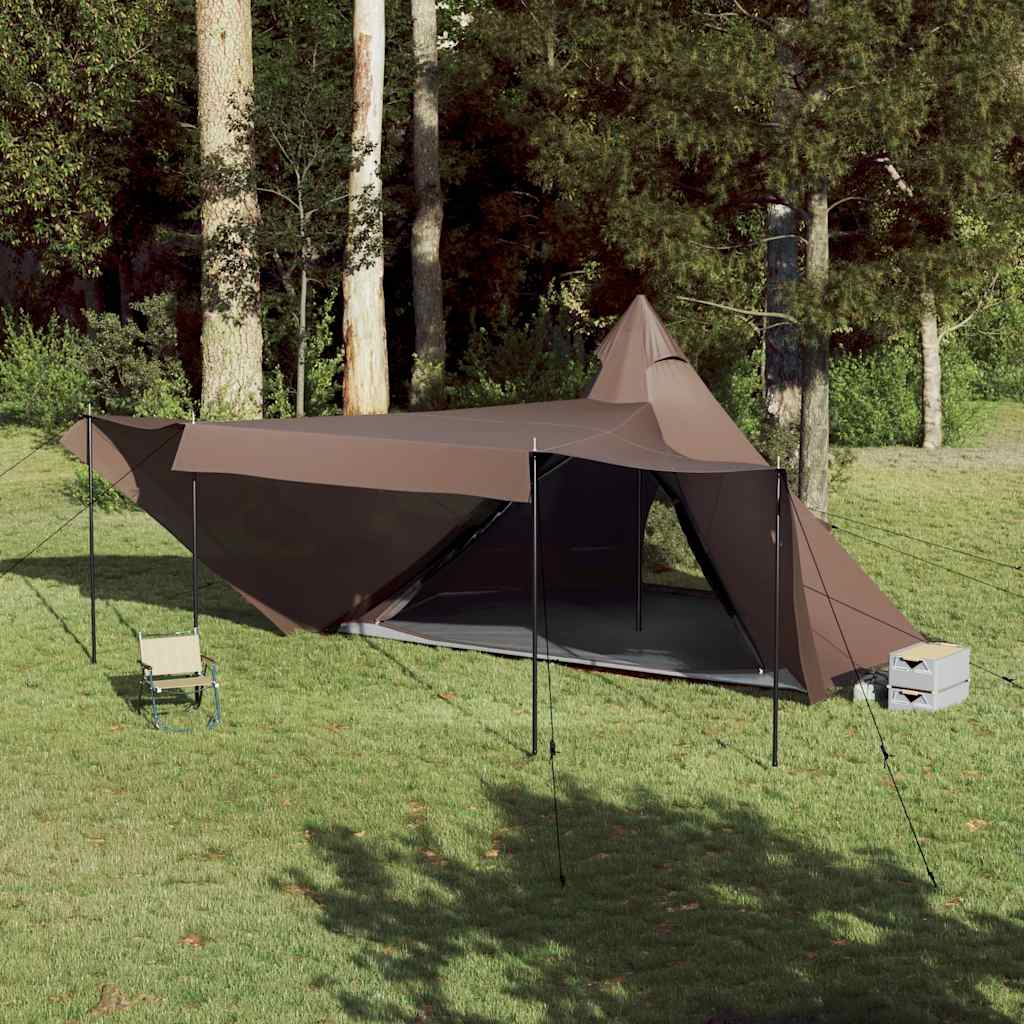 Tenda familiar tipi para 8 pessoas impermeável castanho