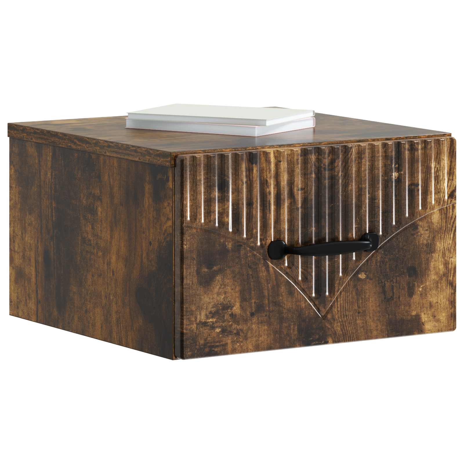 Gabinete de canto montado na parede 2 unid. carvalho fumado