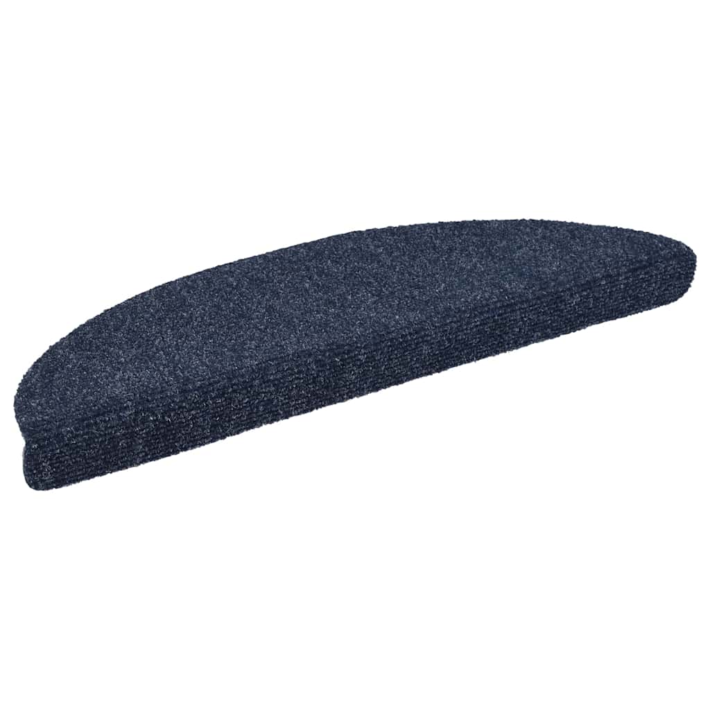 Tapetes de escada autoadesivos 20 peças 56x17x3 cm azul meia-lua
