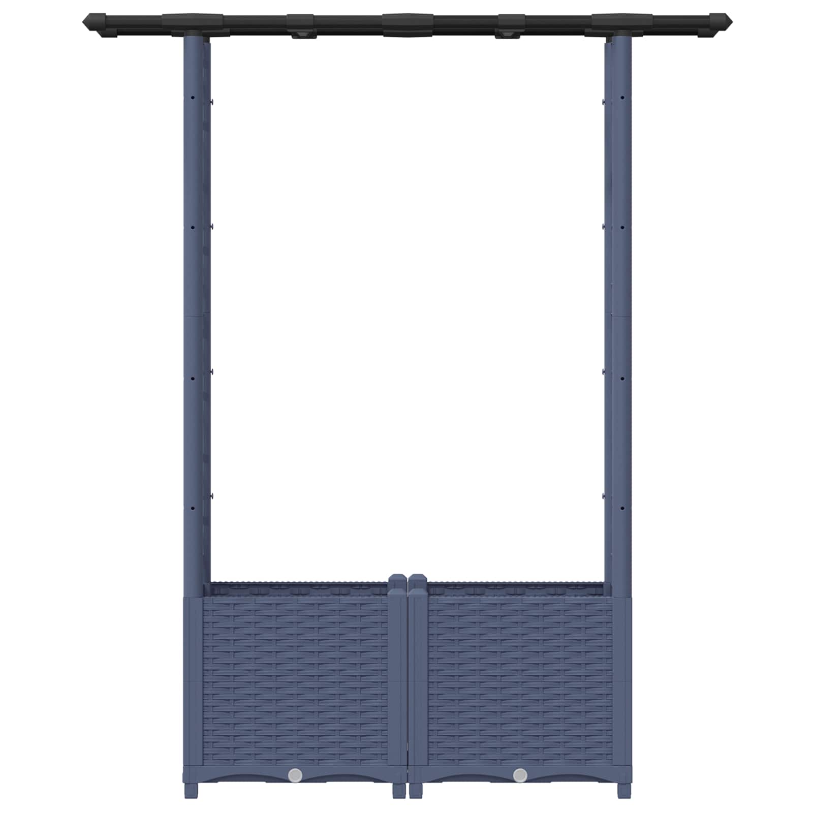 Cama elevada com treliça e telhado cinzento 124,5 x 40 x 136 cm