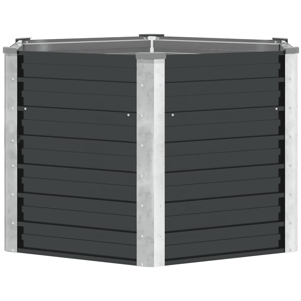 Canteiro elevado jardim aço galvanizado 129x129x77 cm antracite