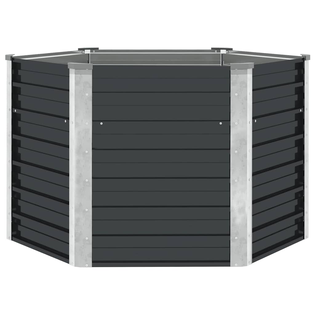 Canteiro elevado jardim aço galvanizado 129x129x77 cm antracite
