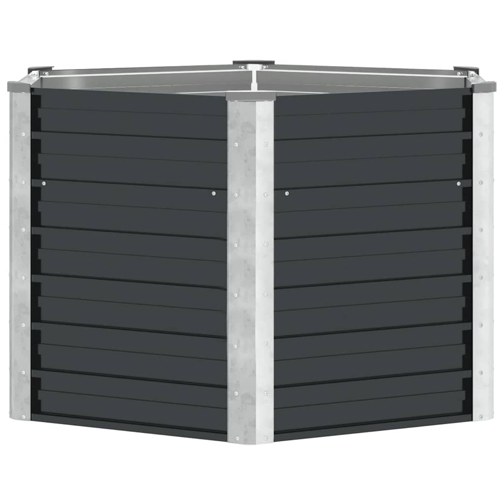 Canteiro elevado jardim aço galvanizado 129x129x77 cm antracite