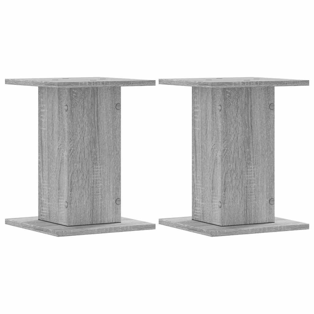 Suportes de colunas 2 pcs derivados de madeira cinzento sonoma