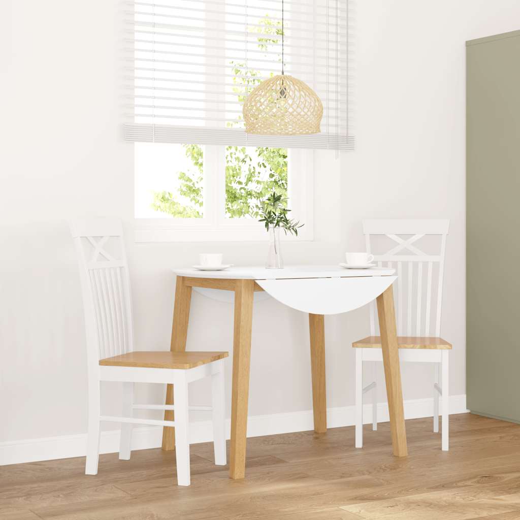 Cadeiras de jantar 2 pcs madeira de seringueira maciça branco