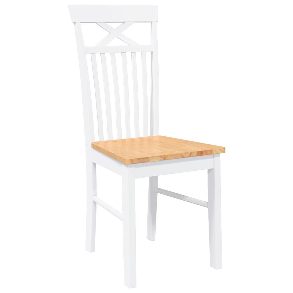 Cadeiras de jantar 2 pcs madeira de seringueira maciça branco