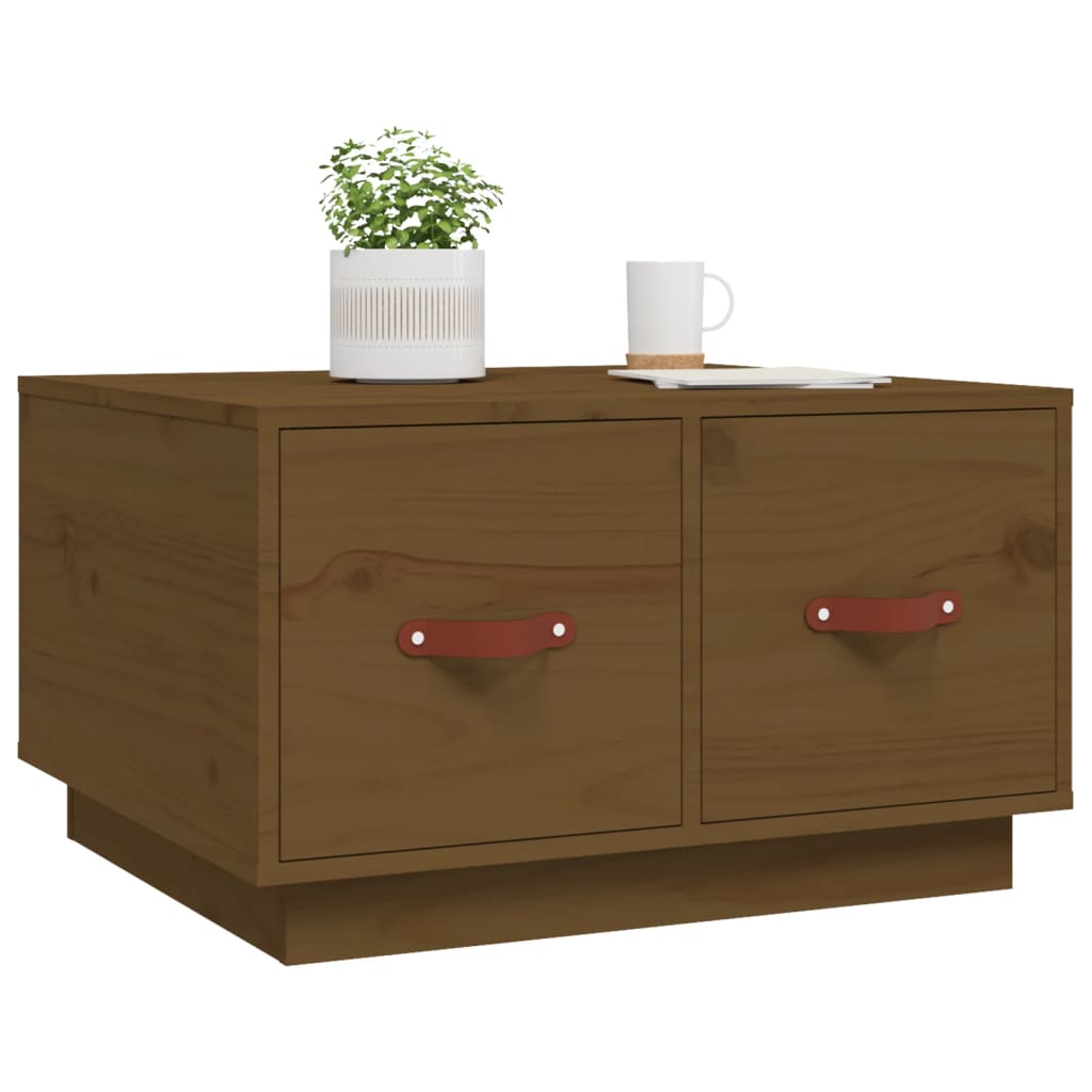 Mesa de centro 60x53x35 cm pinho maciço castanho mel