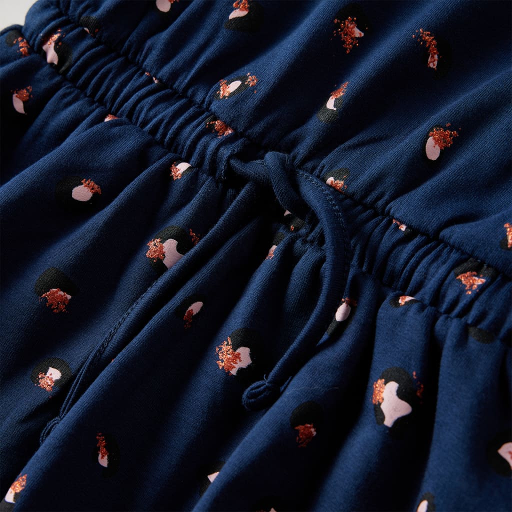 Vestido de manga comprida para criança azul-escuro 104