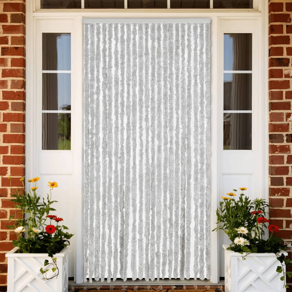 Cortina anti-insetos 90x200 cm chenille cinzento