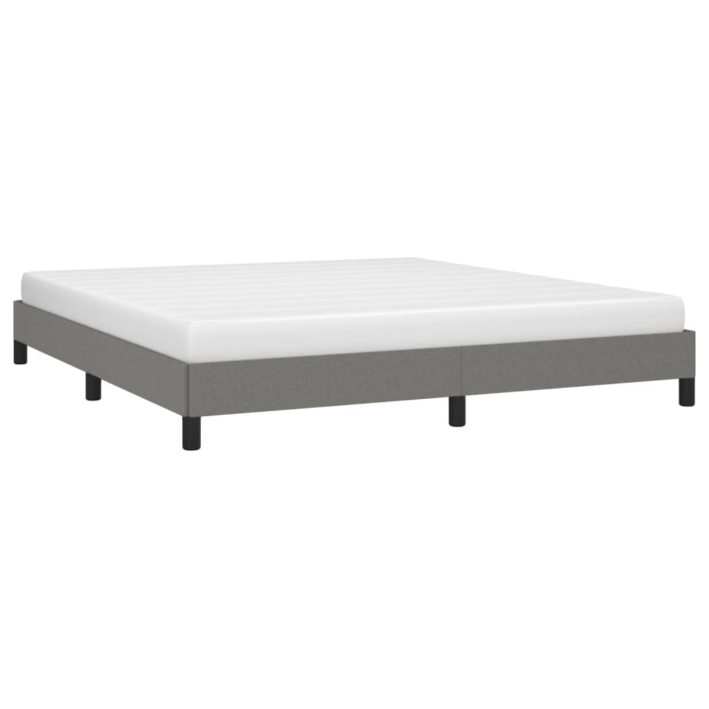 Estrutura de cama sem colchão 160x200 cm tecido cinzento-escuro