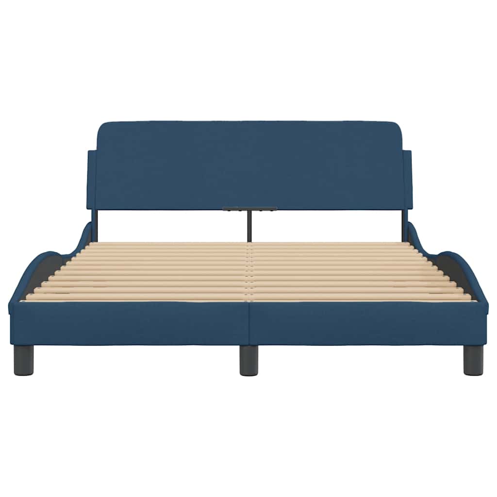 Estrutura de cama com cabeceira dover 140x190 cm tecido azul