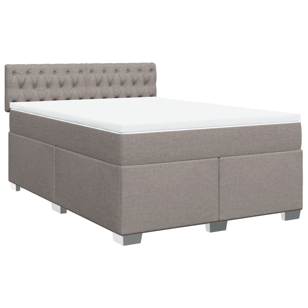 Cama com molas/colchão 140x190 cm tecido castanho-acinzentado