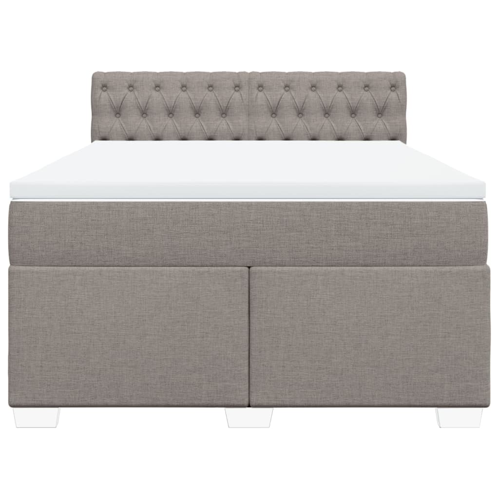 Cama com molas/colchão 140x190 cm tecido castanho-acinzentado