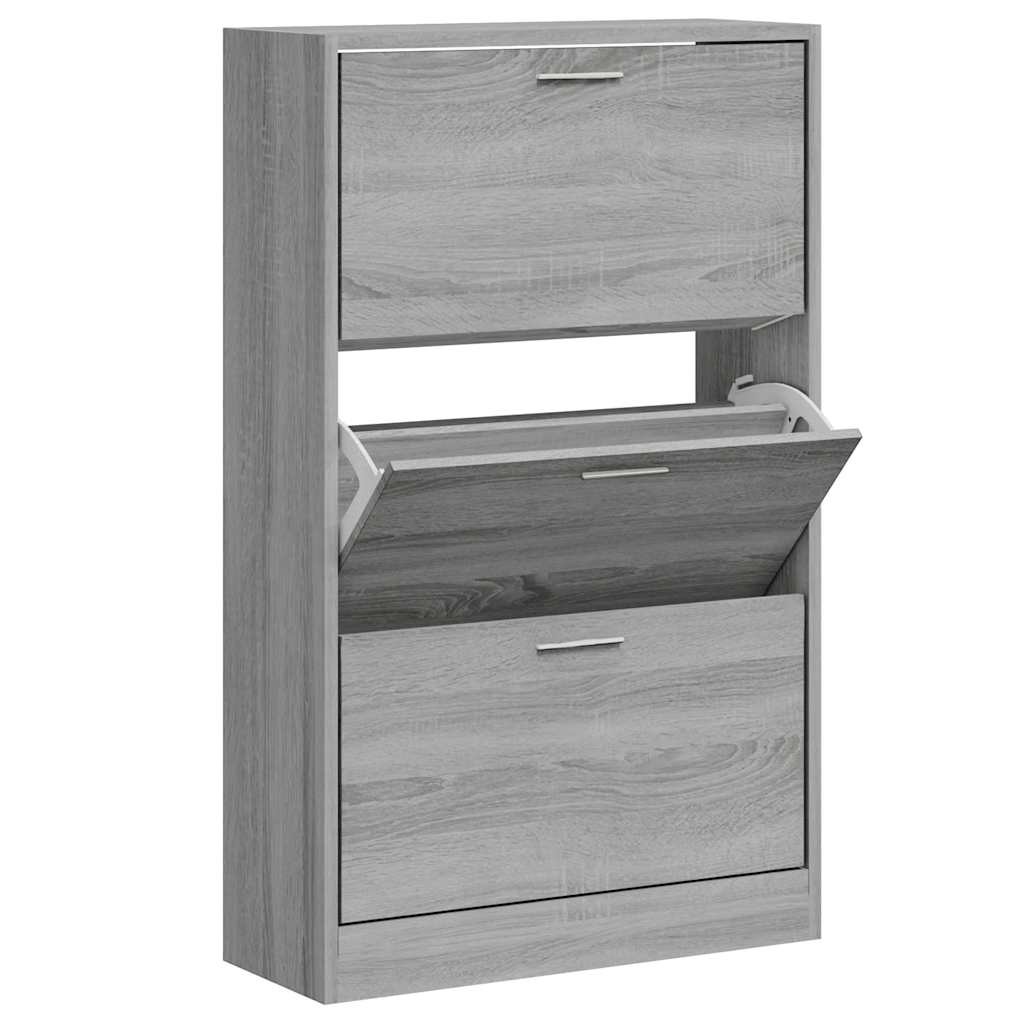 Sapateira 63x24x103 cm derivados de madeira sonoma cinza