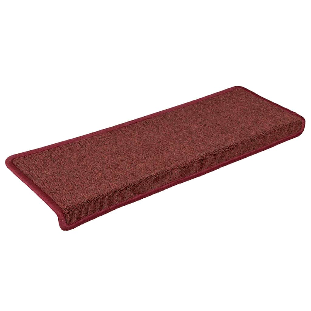Tapetes de escada 30 peças 65x21x4 cm bordô com borda retangular