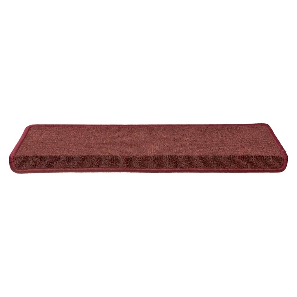 Tapetes de escada 30 peças 65x21x4 cm bordô com borda retangular