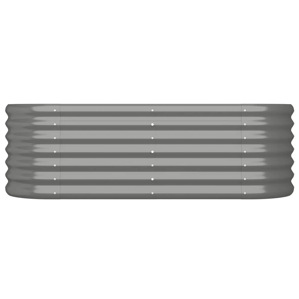 Canteiro elevado jardim 114x40x36cm aço galvanizado cinzento