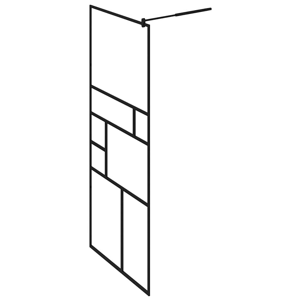 Divisória de chuveiro 80x195 cm vidro transparente esg preto