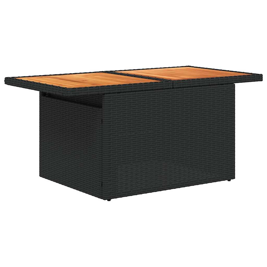 6 Pcs conjunto sofás jardim c/ almofadões vime PE/acácia preto