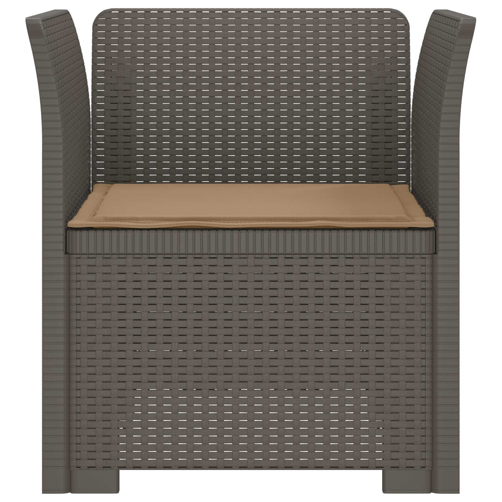 Poltrona 1 lugar com almofada look rattan PP cinzento-claro