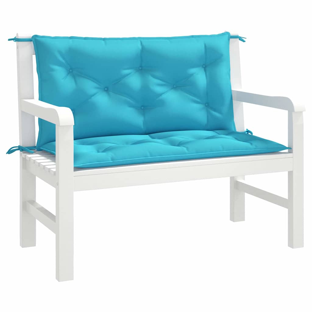 Almofadões p/ banco de jardim 2 pcs 100x50x7 cm tecido turquesa