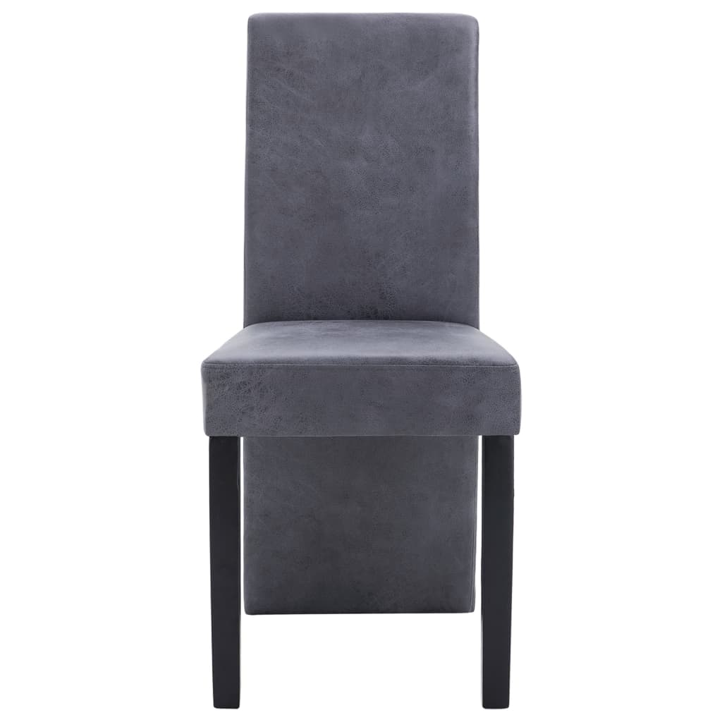Cadeiras de jantar 4 pcs camurça artificial cinzento