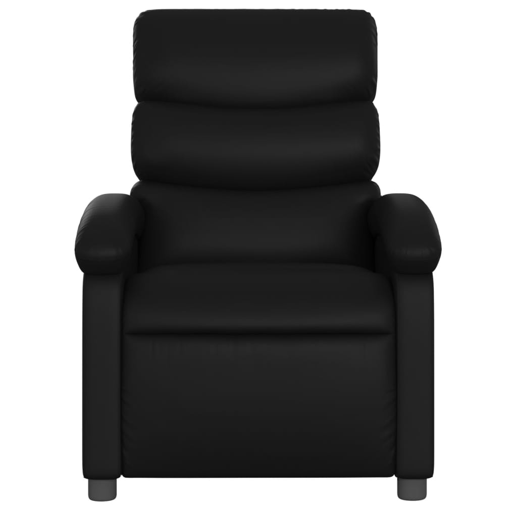 Poltrona de massagem reclinável em couro sintético preto