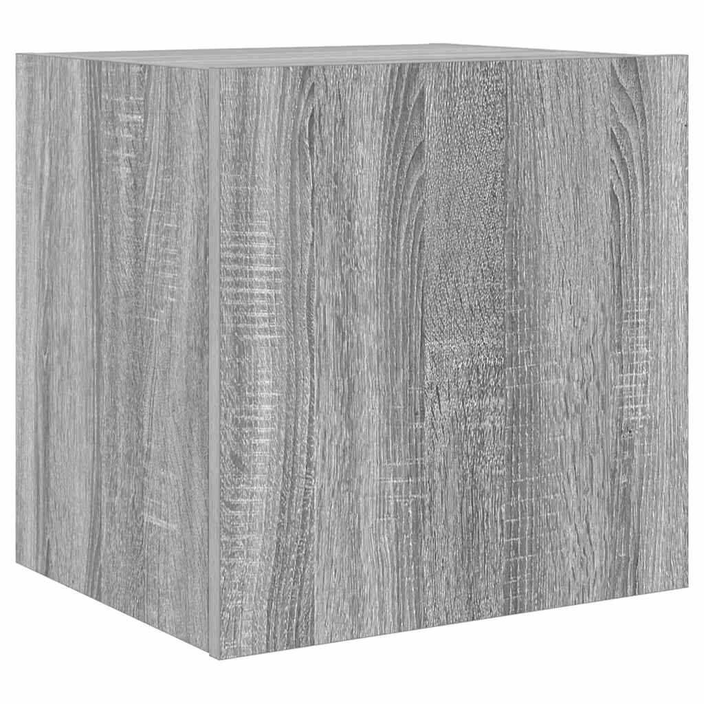 Móvel de parede p/ TV c/ luzes LED 40,5x35x40cm cinzento sonoma
