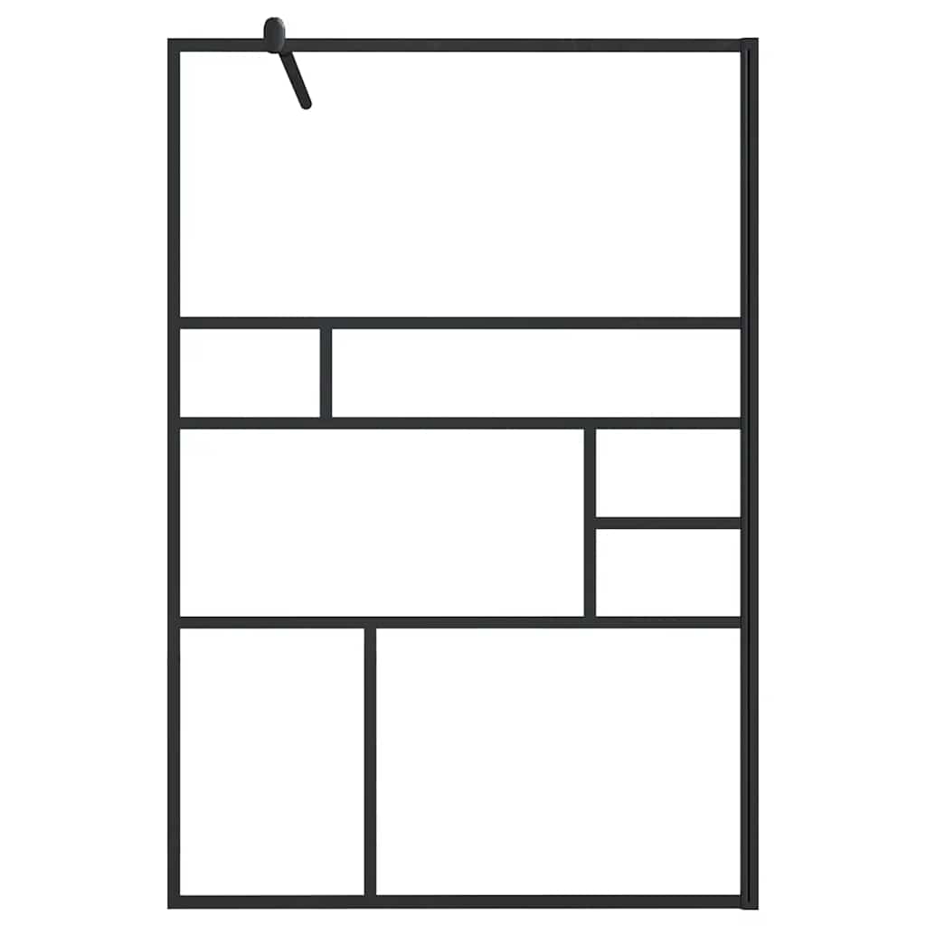 Divisória de chuveiro c/ vidro transparente esg 115x195cm preto