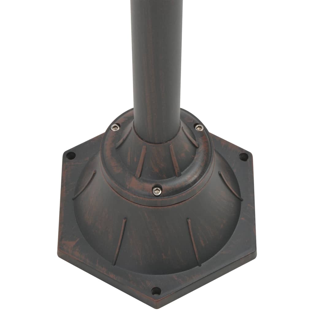 Candeeiro de pé p/ jardim c/ 2 braços e27 220cm alumínio bronze