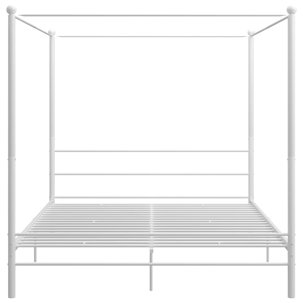 Estrutura de cama com dossel 180x200 cm metal branco