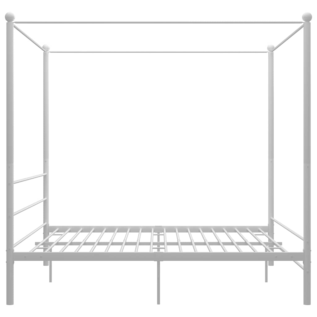 Estrutura de cama com dossel 180x200 cm metal branco