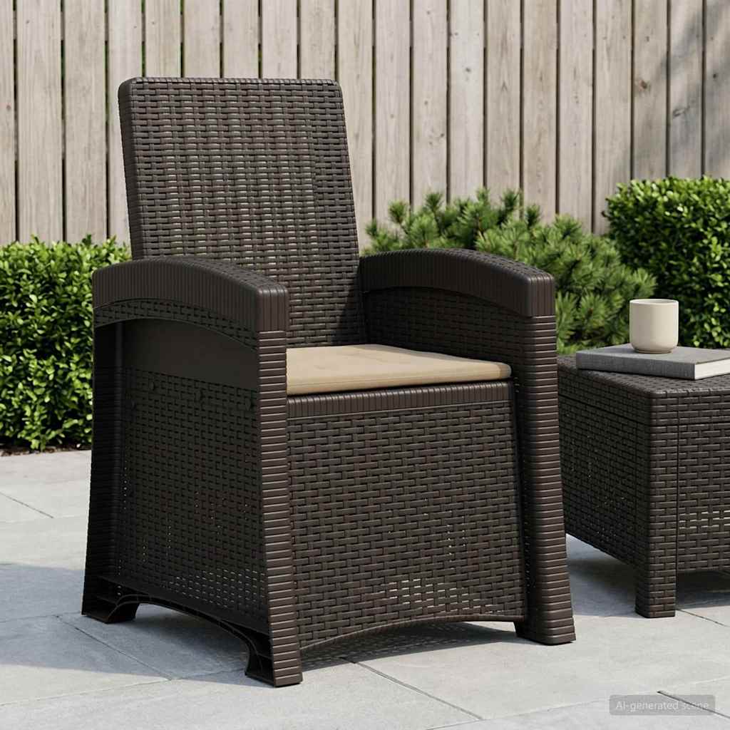 Cadeira de jardim reclinável com aparência de rattan PP