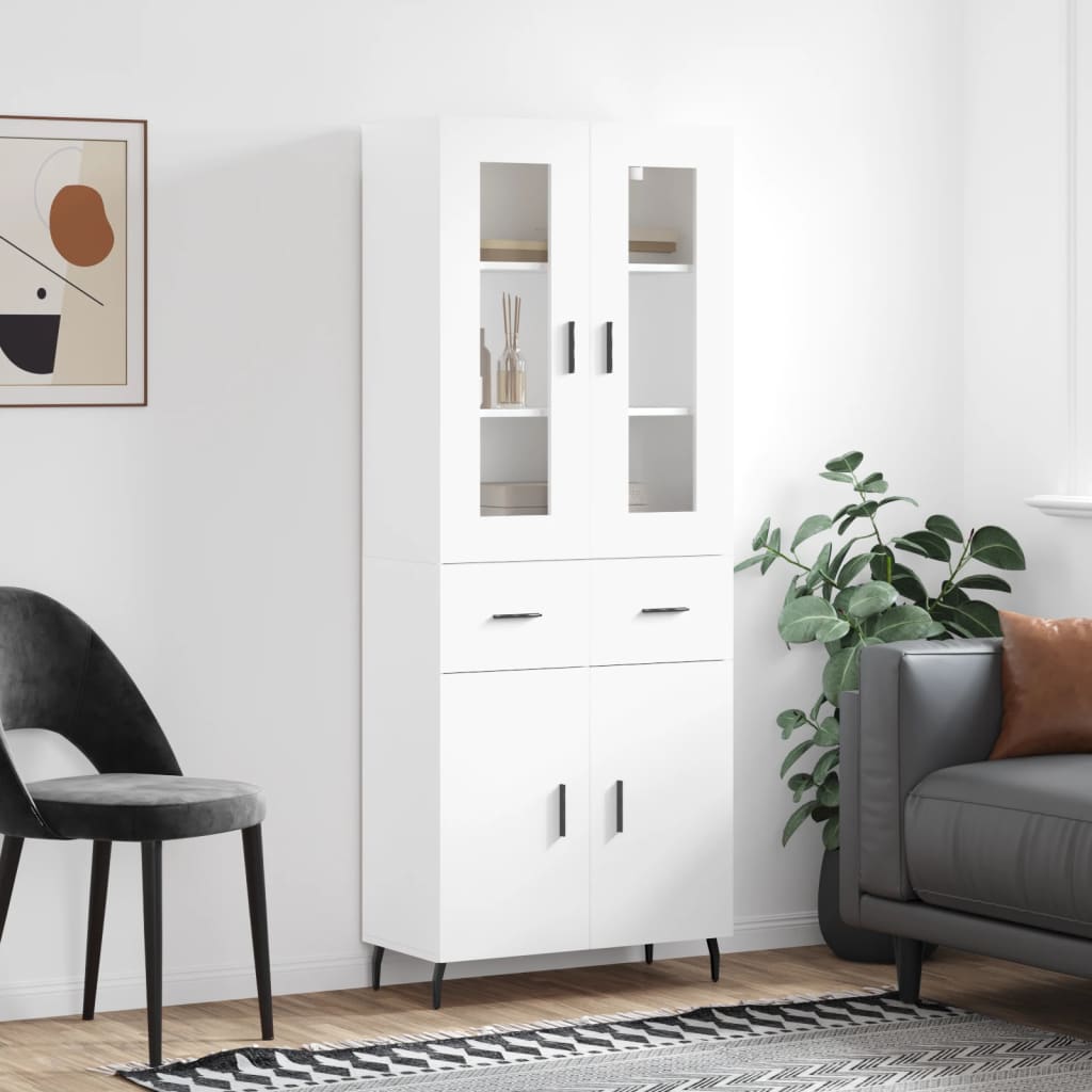 Armário alto 69,5x34x180 cm derivados de madeira branco