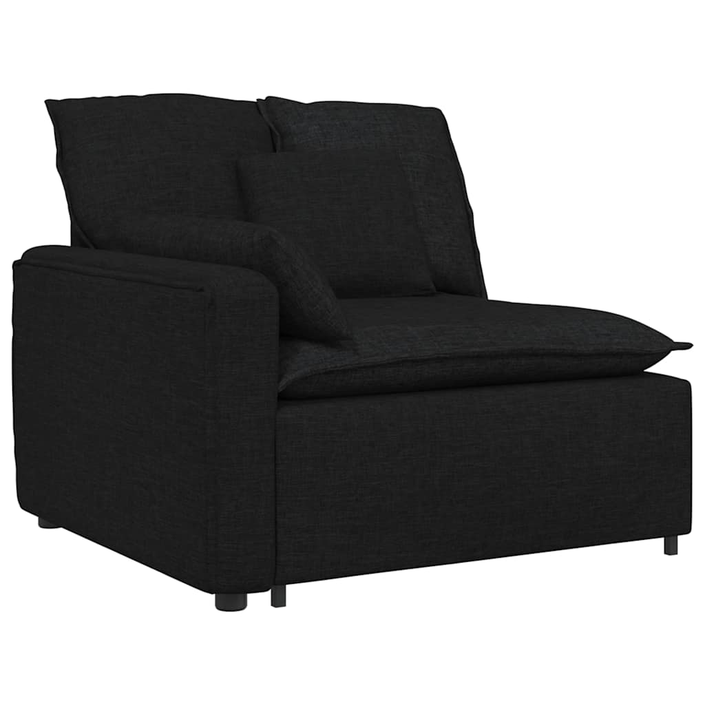 Sofá modular com almofadas preto
