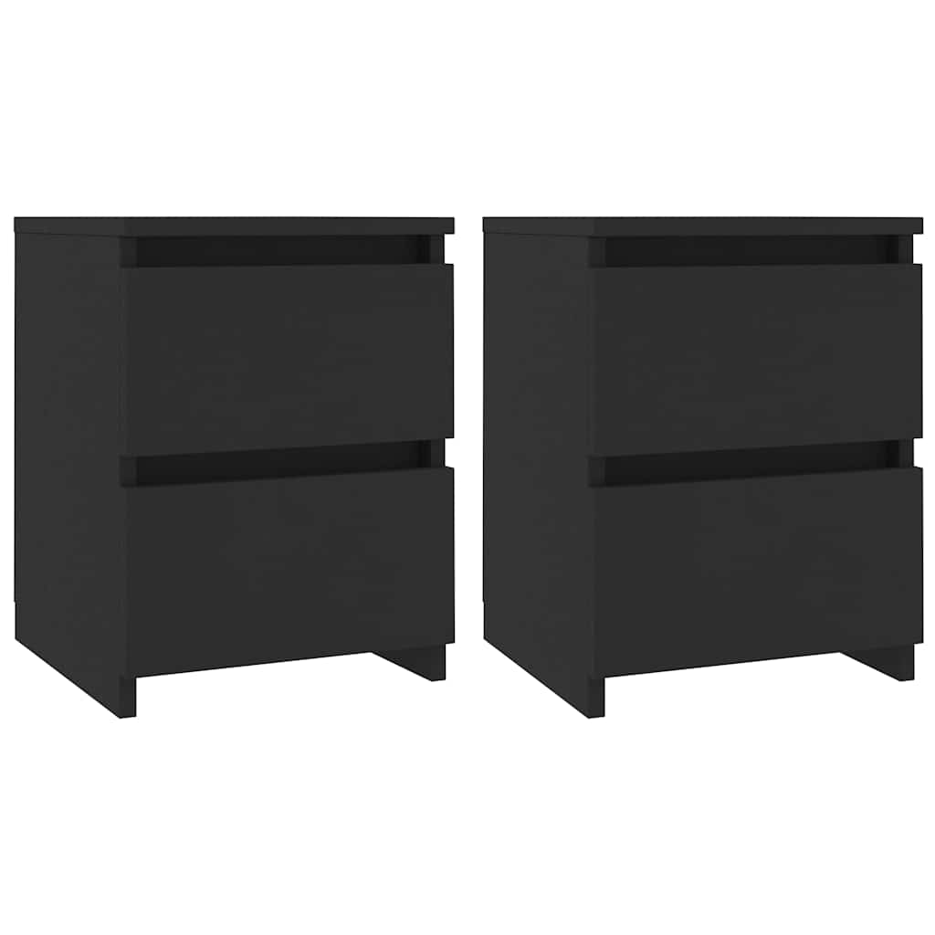 Mesas de cabeceira 2 pcs 30x30x40 cm contraplacado preto