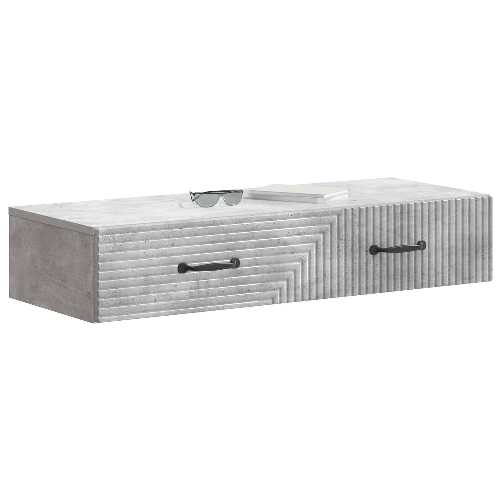 Mesa lateral de parede cinzento cimento 87,5 x 34,5 x 17 cm