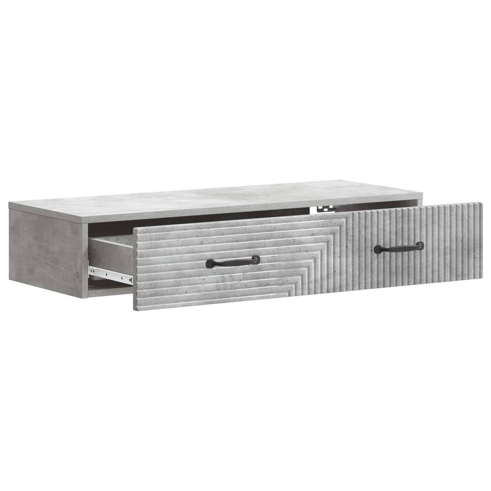 Mesa lateral de parede cinzento cimento 87,5 x 34,5 x 17 cm