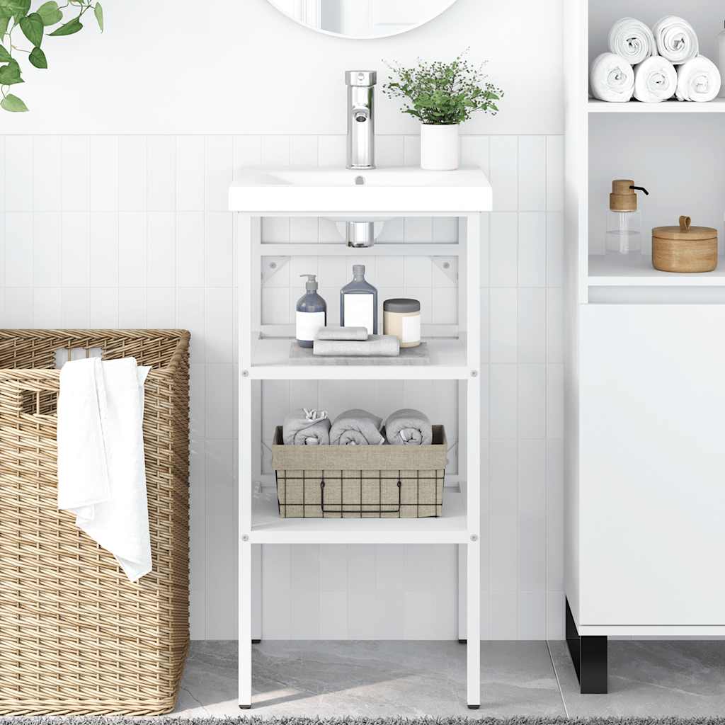 Estrutura p/ lavatório casa de banho ferro 40x38x83 cm branco
