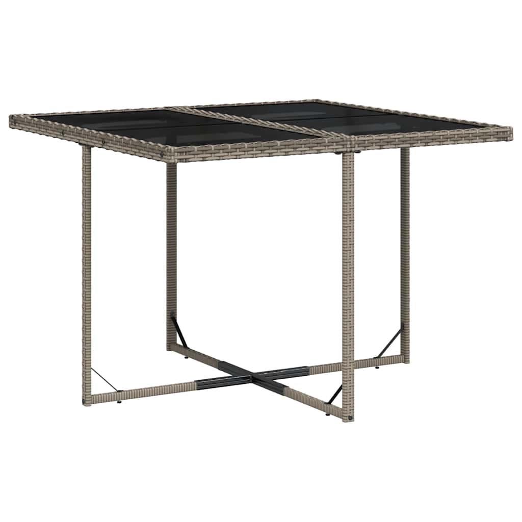 Conjunto de jantar para jardim de 9 peças com almofadas, em rattan sintético cinza