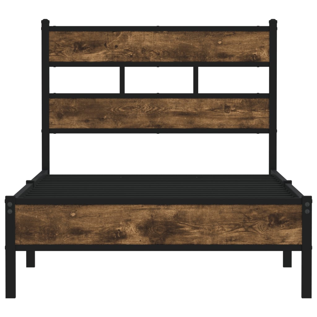 Cama sem colchão com cabeceira 75x190 cm carvalho sonoma