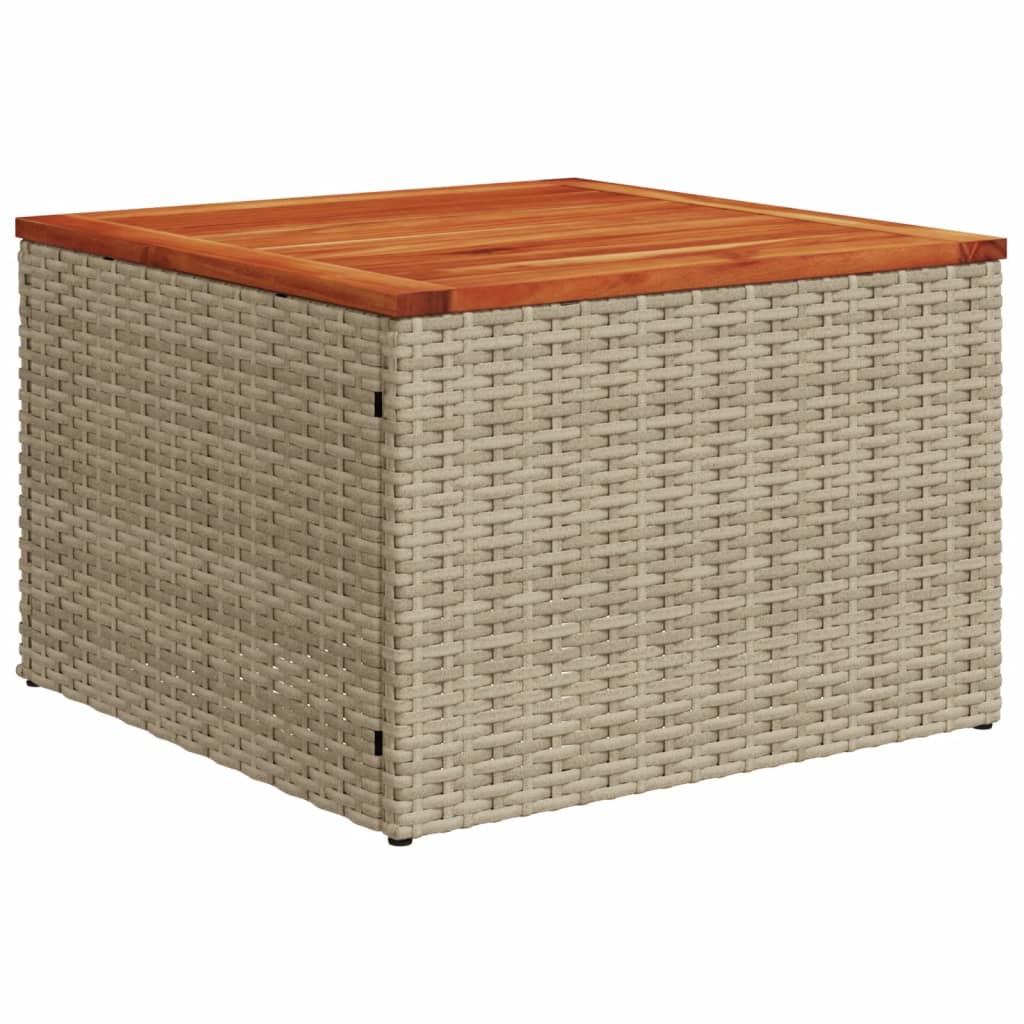 6 Pcs conjunto de sofás p/ jardim com almofadões vime PE bege
