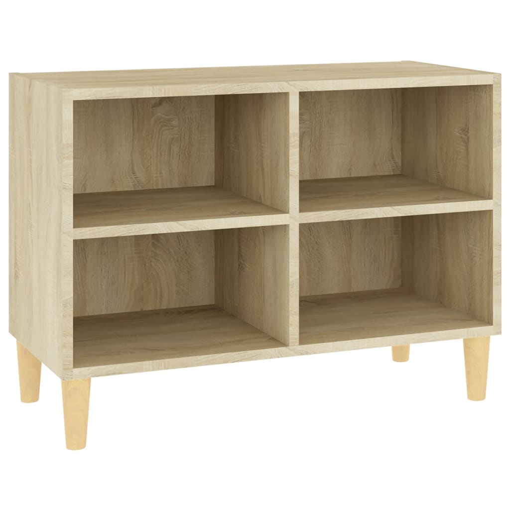 Móvel de TV com pernas de madeira 69,5x30x50 cm carvalho sonoma
