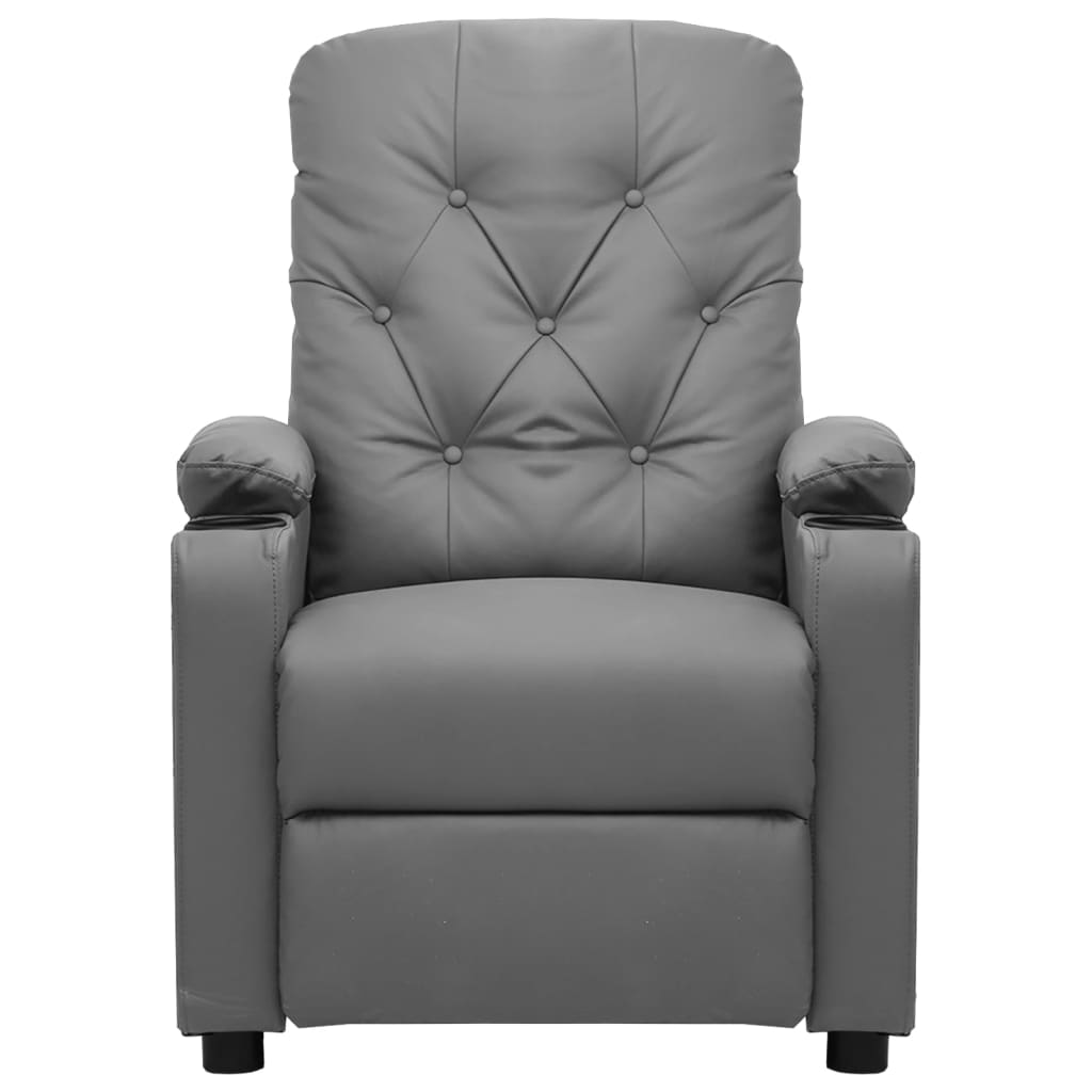 Poltrona de massagens elétrica couro artificial cinzento