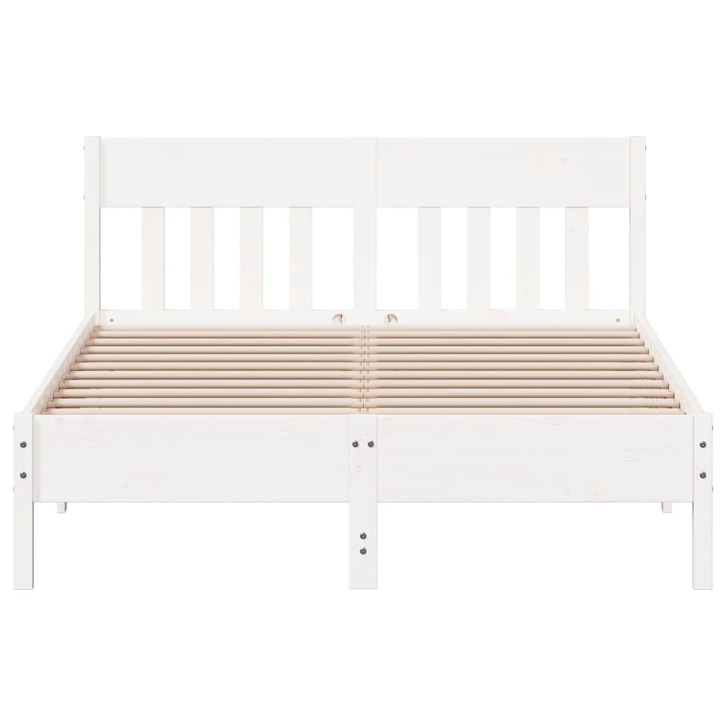 Cama sem colchão 120x190 cm madeira de pinho maciça branco