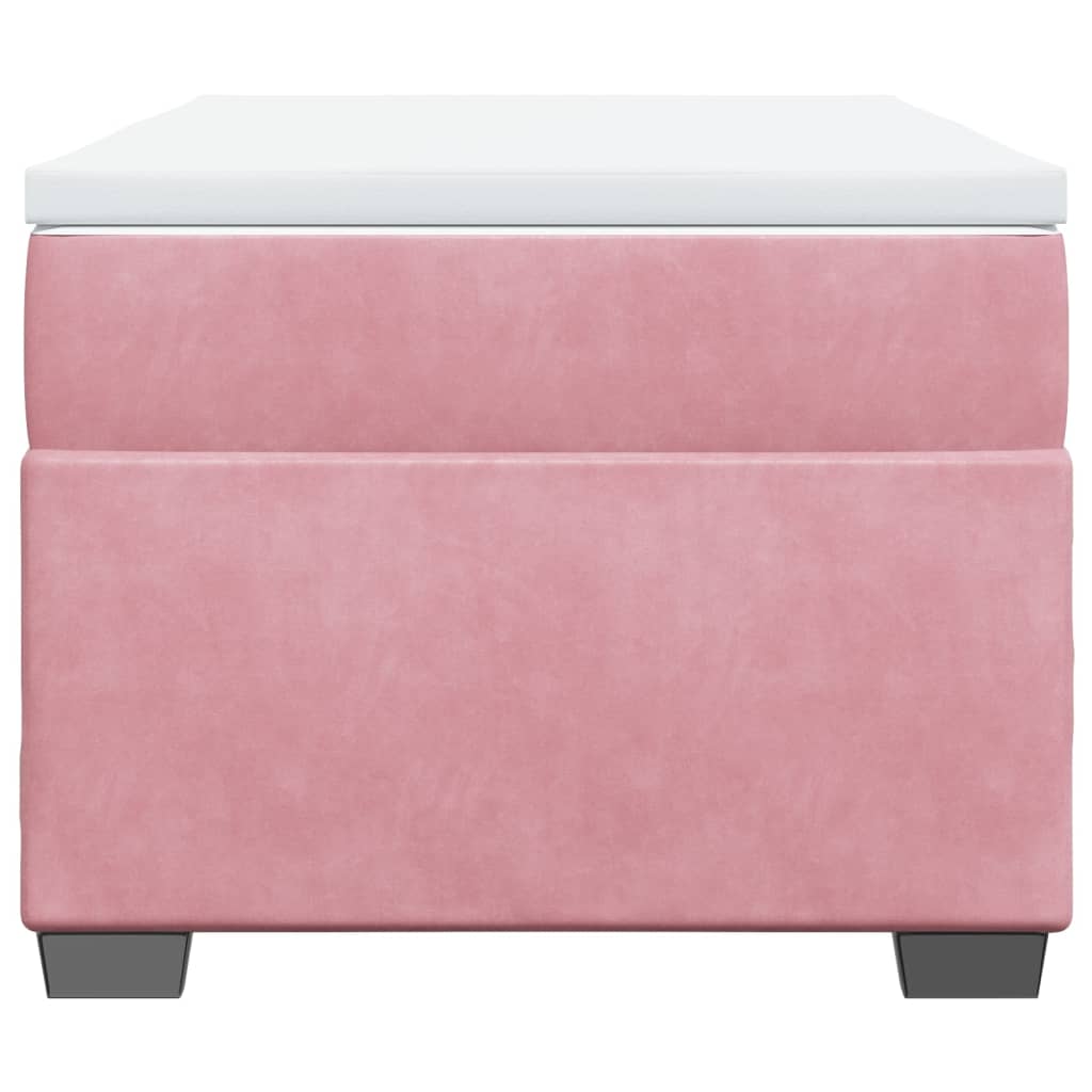 Cama com molas/colchão 90x190 cm veludo rosa