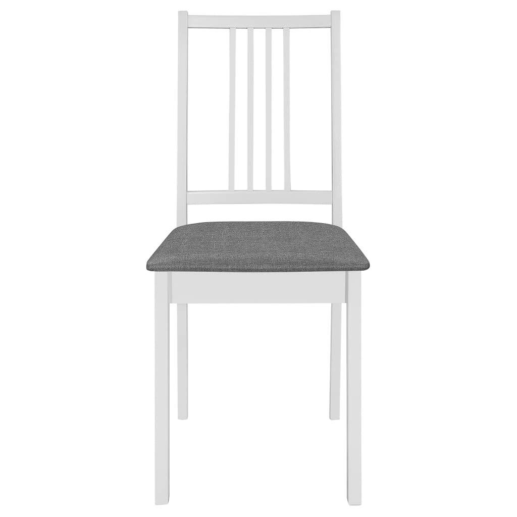 Cadeiras de jantar com almofadões 4 pcs madeira maciça branco