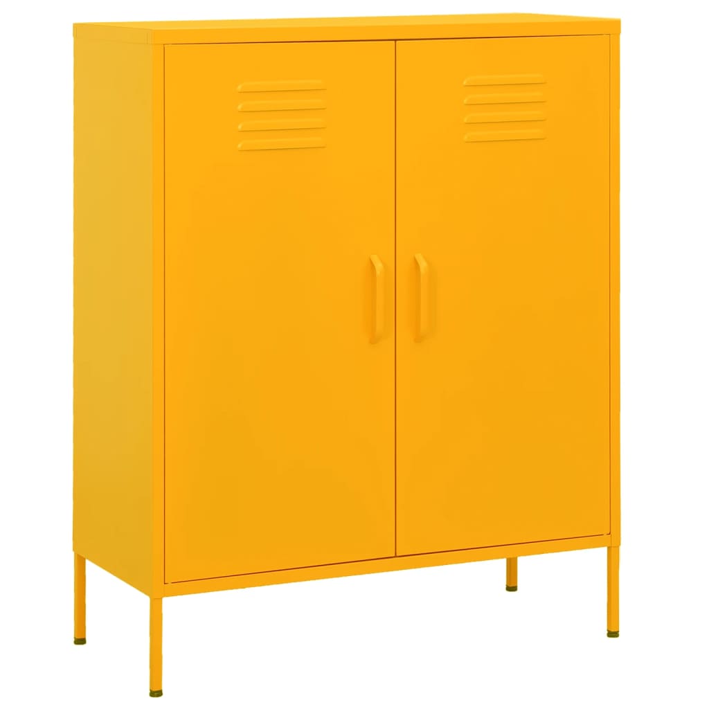 Armário de arrumação aço 80x35x101,5 cm amarelo mostarda
