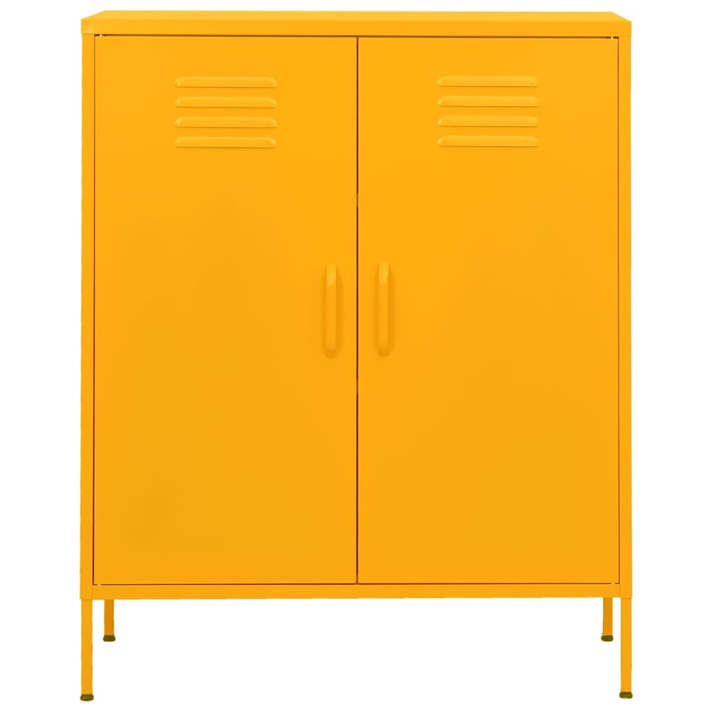 Armário de arrumação aço 80x35x101,5 cm amarelo mostarda